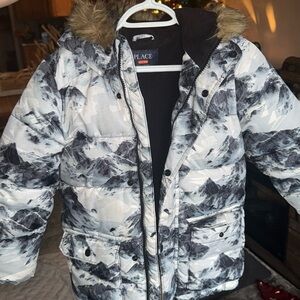 Children’s Place faux fur hood winter snow parka